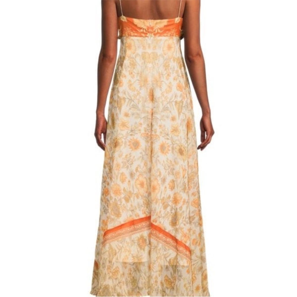 70/21 Floral Orange and Cream Maxi Dress